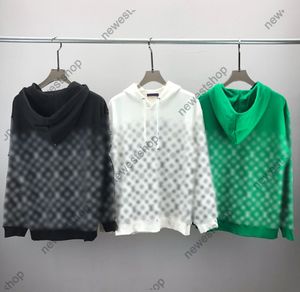 24SS Heren Plus Size Hoodies Ontwerpers Sweatshirts luxe Gradiënt Letter Jacquard patroon katoenen hoodie met lange mouwen Straat Sweatshirt zwart wit groen hoody