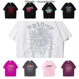 24SS Camisetas para hombre 555 Hip Hop Kanyes Style Sp5der Camiseta Spider Jumper Cantantes jóvenes europeos y americanos Manga corta AKSH