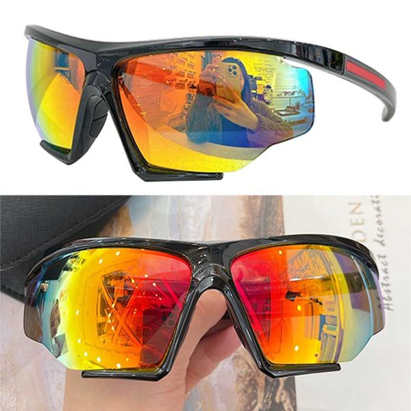 24SS Nuevo diseñador Hombres Gafas de sol SPS07Y Máscara de ciclismo Gafas Linea Rossa Gafas de sol importadas Marco de acetato UV400 Mujeres Moda Viajes Gafas de fiesta de calidad superior