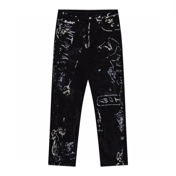 24Ss nouveau créateur Pop mode Style polaire Hip Hop haute rue coton pantalons décontractés jean Alphabet haut imprimé pour hommes et femmes