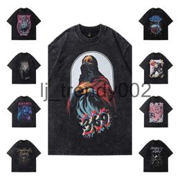 24ss Nieuwe Designer TKPA Amerikaanse Y2K High Street Panther Print Oude T-shirt met korte mouwen voor mannen en vrouwen Hiphop Paar Half Sleeve Tee dg