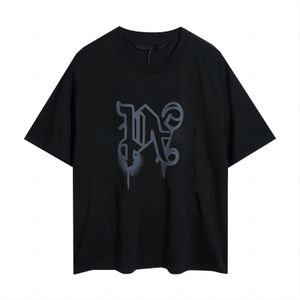 24SS NOUVEAU EUROPE ET AMÉRIQUE Été Nouveau Loose Men et femme T-shirt Graffiti Lettre imprimé à col rond à manches courtes.