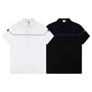 T-shirt de coton en coton double Polo 230g Polo imprimé 24SS