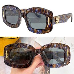 24ss Nieuwe lente winter dames designer zonnebril LW40114I schermzonnebril Rechthoekig marmeren acetaat framepoten met gouden logo Retro damesbril originele doos