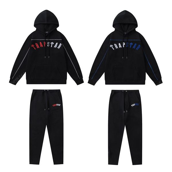 24ss Nuevo chándal para hombre Tech Trapstar Track Trajes con capucha Europa American Baloncesto Fútbol Rugby de dos piezas con mujer de manga larga con capucha chaqueta pantalones Primavera