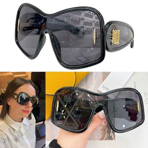 24ss Nuevas gafas de sol para mujer LW40121I Diseñador Máscara de onda Gafas de sol Acetato Mariposa Marco grande Marco de lente negro Marca de moda Gafas de máscara protectora para hombre