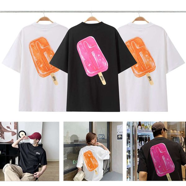 24SSSS NYC NYC Core Summer Popsicle Ice Cream American Fashion Brand Youth Pop Couple T-shirt à manches courtes lâches