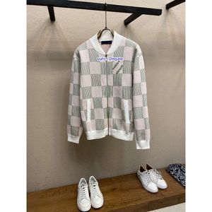 24SS Paris Italiaanse herenjack Purple Jeans Casual Street Fashion Pocket Warm Heren en Dames paar Designer Coat Green Plaid Woven Sports Jacket 5209