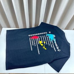 24SS Paris numéro de lettre imprimé éclaboussure de créateur de t-shirt à l'encre T-shirt printemps été décontracté de mode décontractée pour hommes