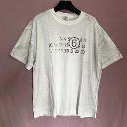 24SS Paris Número Vintage Estampado Excelente TEE Washed Designer THOCH