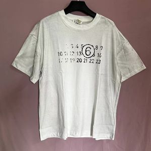 24SS Paris Number Vintage Print Oversize Tee T -Waste Designer T Shirt Spring Summer Casual Fashion Skateboard Men Women T -shirt 0420