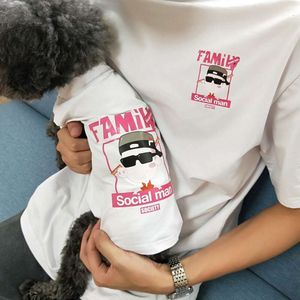 24SS huisdier ouder kind kleine hond familie huisdier kleding t-shirt teddy ontwerper hondenkleding voor juli zomer