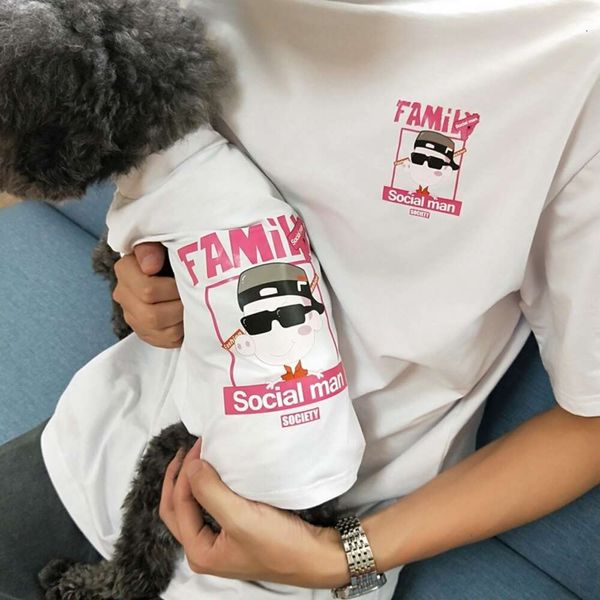 24SS Pet Parent Enfant petit chien Famille de compagnies de compagnie T-shirt T-shirt en Teddy Designer Dog Vêtements pour juillet Summer