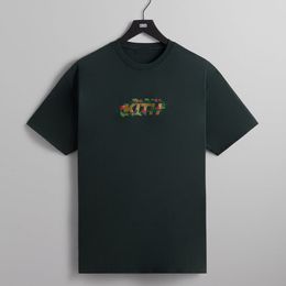 T-shirts imprimés à manches courtes pour hommes et femmes 24SS noir vert