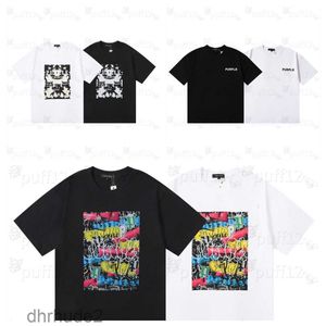 24SS Purple Brand T Shirt Designer Mens T Shirt Mujeres sueltas Casual Deportes Sudor-Absorbente Primavera / Verano Tendencia Camiseta High Street Letter-Print Graffiti Shirt KF58