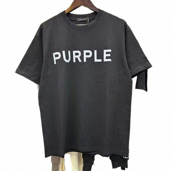 24SS Purple Brand T-shirt Taille XS-5XL Grand Designer Tees Hommes T-shirt Homme T-shirts Femmes Vêtements en vrac Designers de luxe à manches courtes Printemps Été v30q #