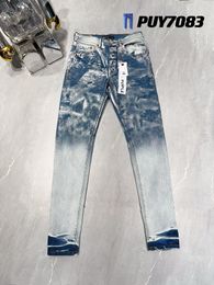 Jeans violets 24ss en jean pour femmes et hommes de concepteur pour hommes jeans évassés jeans hip hop jeans évasé en détresse en détente pantalon denim en denim.