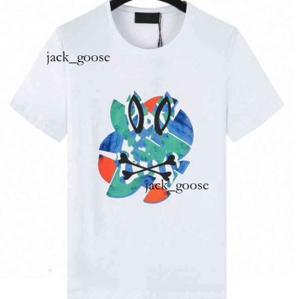 24ss Rabbit Brand Physcho Bunny T-shirts pour hommes Crâne Psyco Bunny Pattern Top Coton O-cou T-shirt à manches courtes Psychological Bunny Polo T-shirts M-3XL 997