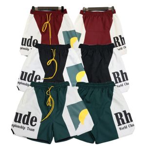 24SS Rhude Men Dames shorts Designer Summer Fashion Quick Drying Streetwear Casual Hip Hop Beach Sport Swear Heren Korte broek #11