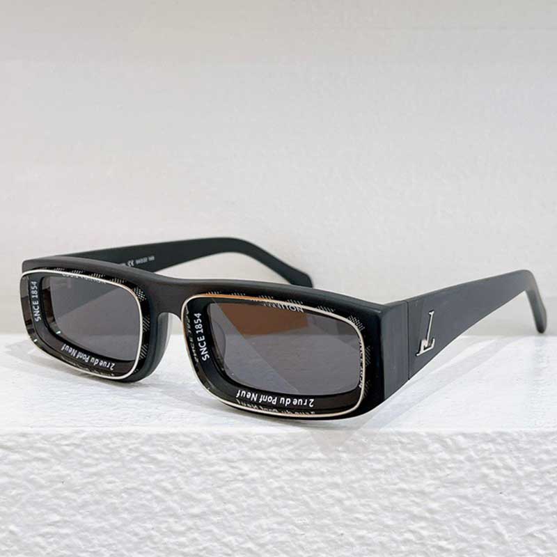 24ss Small for Women Z2602U New Brand Designer Square Sunglasses with Acetate Fiber Frame Metal Brim and Sier Mode Femmes Trop Lunettes