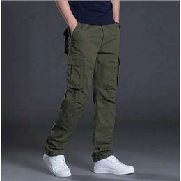 24ss primavera otoño moda casual para hombre holgados pantalones de algodón regulares pantalones tácticos de combate masculino múltiples bolsillos