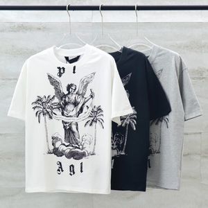 24SS Primavera Verano Europa Italia Carta Sketch Imprimir Tee Moda para hombre Monopatín Camiseta de manga corta Ropa de mujer Casual Algodón Diseñador Camisetas 0327