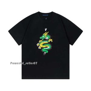 24SS Printemps Été Europe Paris Dragon Imprimer Skateboard Tee Mode Hommes T-shirt à manches courtes Femmes Vêtements Casual Coton Designer T-shirts 9952