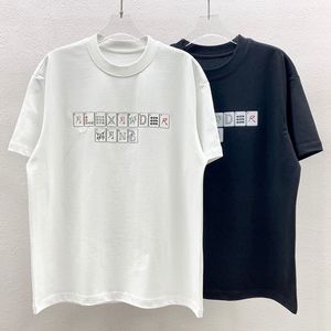24SS Primavera Verano Europa EE. UU. Chino Mahjong Imprimir Camiseta Moda para hombre Camiseta de manga corta Mujer Casual Algodón Diseñador Camisetas 0319