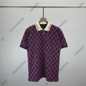 24ss Diseñador de verano Camisas de polo Cuello de lujo para hombre Impresión de letras dobles Camisetas Moda para mujer Patchwork Polos Camiseta Casual Camiseta azul