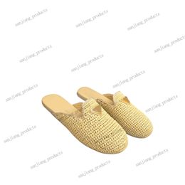 24SS Summer Robes Chaussures Plate-forme talons raffias pêcheur pêcheur de pêche au crochet Sole de caoutchouc Plaque extérieur concepteur de chaussures décontractées de luxe Slip-on Slipper Mule