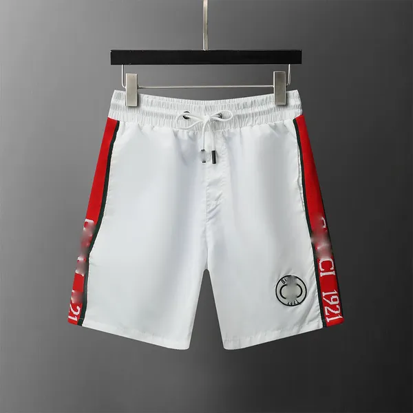 24SS Summer Mens Swim Trunks Hot Summer Pantalones de fitness de secado rápido Casual Marca de lujo Negro rojo blanco redShorts Ropa de playa Deporte Gym Shorts fy M-3XL007