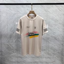 24SS Summer USA Racing Letter Golden Print Tee Men T-shirt Street Skateboard Casual Cotton Tshirt 0523