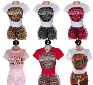 24SS Summer Women's Tracksuits 2-delige sets T-shirt en shorts korte mouwen gedrukte top en casual designer kleding
