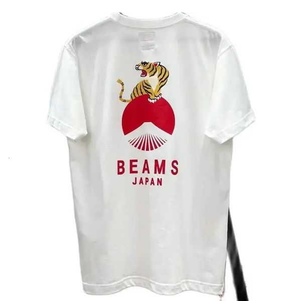 24ss T-shirt pour hommes Blanc Court Japon Poutres Dragon Tigre y2k t-shirts Moto Camisetas t-shirt hommes femmes vêtements vêtements pour hommes 240301