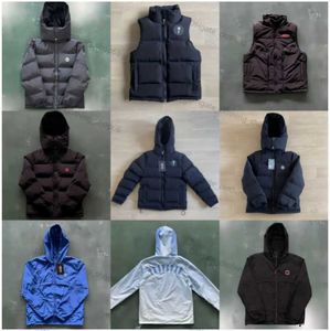 24ss Top Gradetrapstar London Decoded Puffer à capuche 2.0 Veste noire pour homme Sweat à capuche thermique brodé Tops d'hiver V2