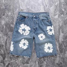 24SS topkwaliteit geborduurde jeansshorts heren dames gewassen