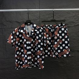 24SS USA Allover Leopard Polka Dot Print T -shirt Beach Casual Shirts Men Spring Summer T -shirt Korte mouw Nylon T -shirt Shorts Sets Sets Pak Verkocht afzonderlijk 0409