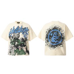 24SS USA Heaven Angels Print Washed Vintage Tee Men T Shirt Spring Summer Women Street Skateboard Casual katoen T -shirt 0312