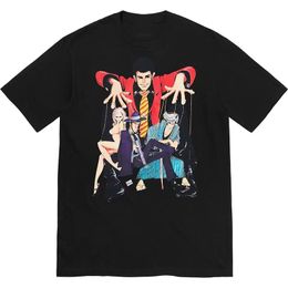 24ss USA Japon Hommes Fraise Dessin Animé Marionnette Imprimer Tee Femmes Skateboard À Manches Courtes Designer T-shirt 0111