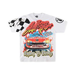 24SS USA Auto Highway to Victory Tee Vintage Letter Print T Shirt High Street Skateboard T -shirt 0329