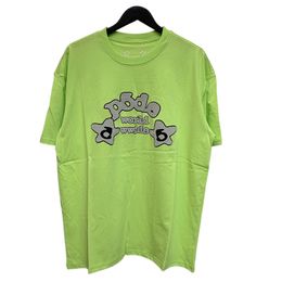 24SS USA World Wide Number Star Print Oversized Tee Skateboard Men T Shirt Women Street Casual Cotton T -shirt 0518
