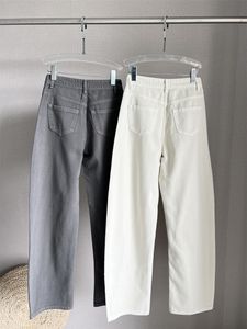 24SS Women Designer Pants Jeans met all-over letterpatroon knoppen vrouwelijke high-end Milan Runway merk Casual Jersey Jogging Outsed Weer Denim rechte broek A103