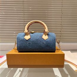 24SS Mujeres Diseñador de lujo Denim Almohada Bolsa Bolso de mujer Bolso de hombro Bolsa de crossbody Bolsa de maquillaje Monedero Motocicleta Diosa Bolsa Sta Dpqd