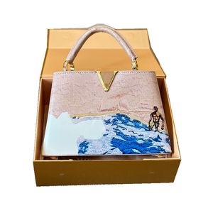 24SS Women Luxurys Designer Toes Bags Capucines Lederen handtas Bloemen Shouder Crossbody Handtassen met originele hardwaretas