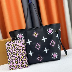 24SS Dames Luxurys Designers Takken Tassen Handtas Bloemen Crossbody Ladies Handtassen met originele stofzak met luipaardprintmunten Bag 32 cm
