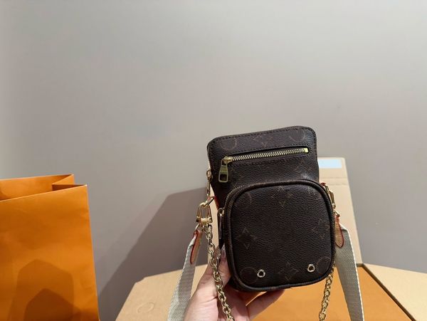 24SS bolso para teléfono de diseño de lujo para mujer, bolso grande de hombro con cadena para mujer, bolso cruzado Premium Chic Vintage Elegance 19CM