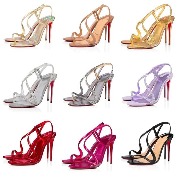 24ss sandálias femininas verão marcas de luxo sapatos verão sexy salto alto rosalie sandália 100mm sapato vestido de festa de casamento bombas com caixa