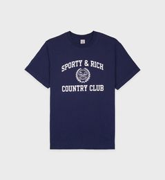24SS Women Sportyrich Designer Summer Cotton T-shirt Simple Trend Letters Imprimer le cou rond Casual Casual Pullor Courte à manches