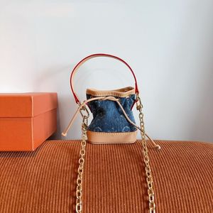 24SS dames luxe ontwerper nieuwste denim -serie kleine verandering portemonnee schattige tas ketting ketting handtas schouder crossbody delicate 9 cm