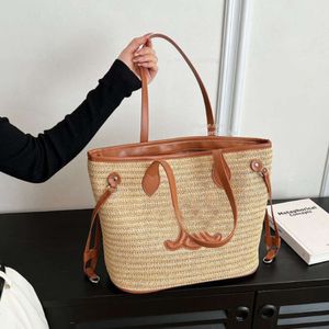 24SS Sacs tissés Sac de plage pour femmes Sac à main sous les aisselles Sac à bandoulière Ce Sac de designer Grande capacité Sac fourre-tout brodé Sac à provisions Sacs à la mode pour femmes